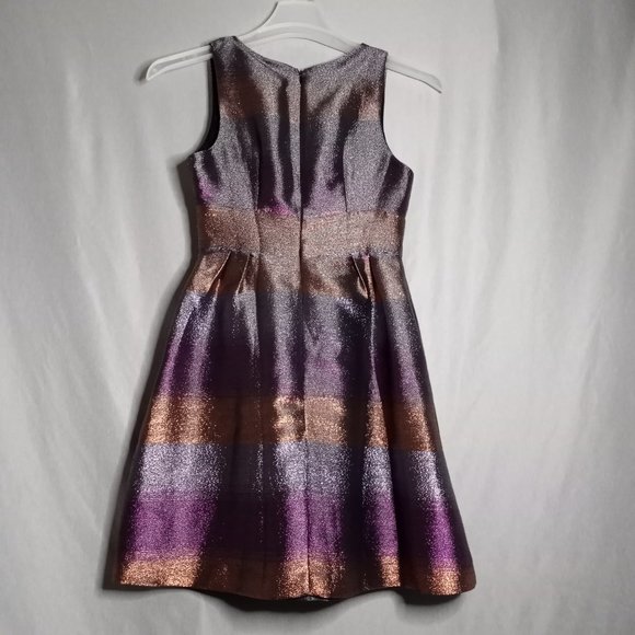 Laundry By Shelli Segall Dress Women's 2 Multi Color Metallic Formal Futuristic - Picture 2 of 10
